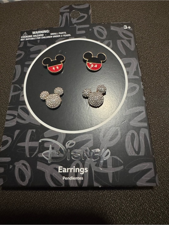Disney Other - Disney Kids Mickey Mouse Red & Silver Stud Earring Set New Gift